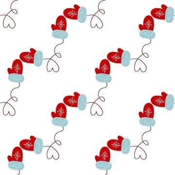 Christmas seamless pattern in hand draw style Stock Illustration