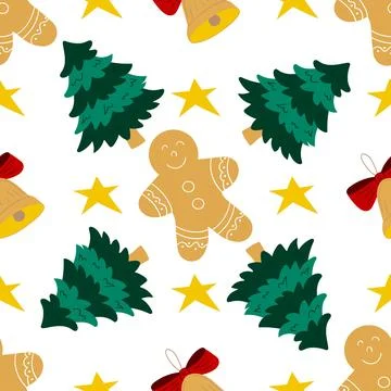 Christmas seamless pattern in hand draw style 스톡 일러스트
