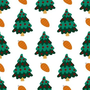 Christmas seamless pattern in hand draw style イラスト素材