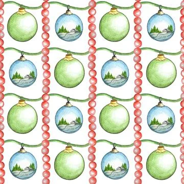 Christmas seamless pattern, hand drawn background Stock Illustration