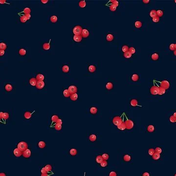Christmas seamless pattern with holly berries on a dark background. Christmas Stock Illustration