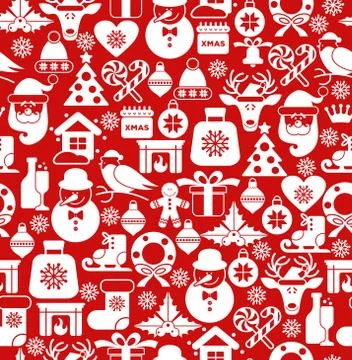 Christmas seamless pattern of icons. イラスト素材