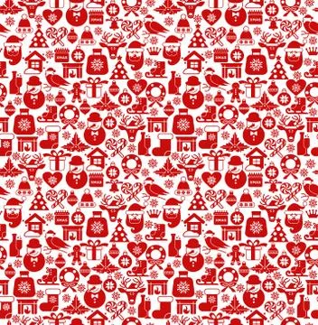 Christmas seamless pattern of icons. イラスト素材