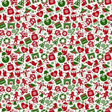 Christmas seamless pattern of icons. イラスト素材