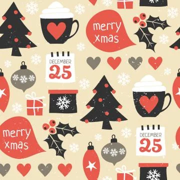Christmas Seamless Pattern Stock Illustration