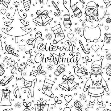Christmas seamless pattern. Stock Illustration
