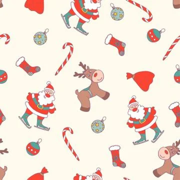 Christmas Seamless Pattern Stock Illustration