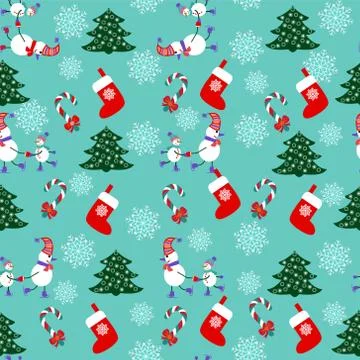 Christmas Seamless Pattern Stock Illustration
