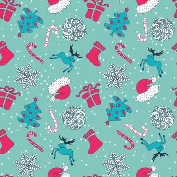 Christmas Seamless Pattern Illustrazione stock