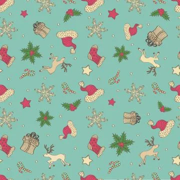 Christmas Seamless Pattern Stock Illustration
