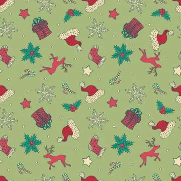Christmas Seamless Pattern Stock Illustration