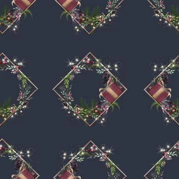 Christmas seamless pattern Stock Illustration