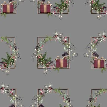 Christmas seamless pattern. Stock Illustration