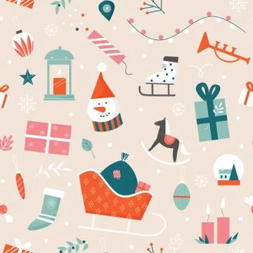 Christmas seamless pattern Illustration