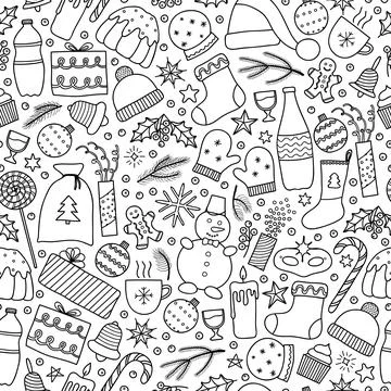 Christmas seamless pattern. Stock Illustration