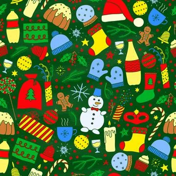 Christmas seamless pattern. Stock Illustration