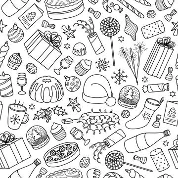 Christmas seamless pattern. Stock Illustration