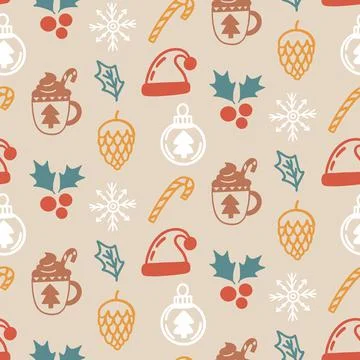 Christmas Seamless Pattern Stock Illustration