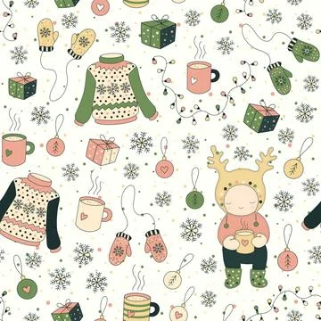 Christmas seamless pattern Stock Illustration
