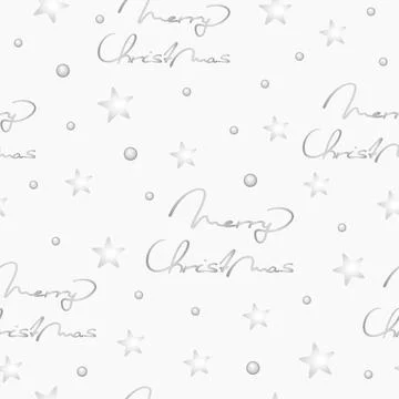 Christmas seamless pattern. It's snowing. Inscription Merry Christmas. Stock Illustration