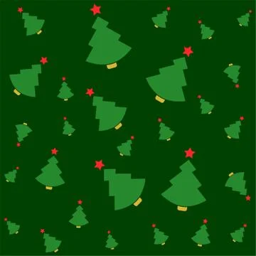 Christmas seamless pattern with minimalistic cute hand drawn New Year element Stock Illustration