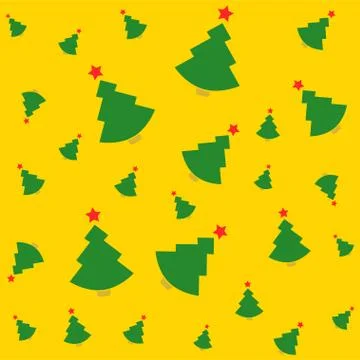 Christmas seamless pattern with minimalistic cute hand drawn New Year element Stock Illustration
