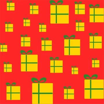 Christmas seamless pattern with minimalistic cute hand drawn New Year element Stock Illustration