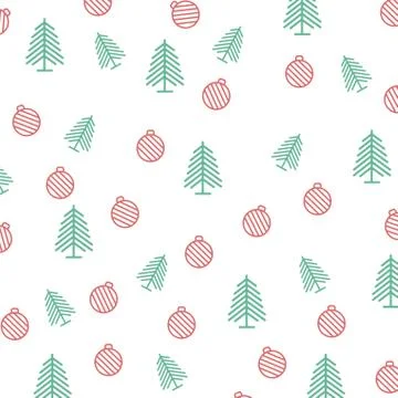 Christmas seamless pattern. new year hand drown firs wrapping paper design Stock Illustration