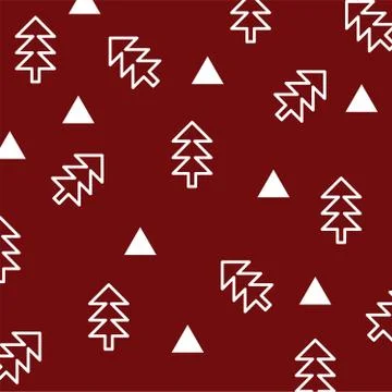 Christmas seamless pattern. new year hand drown firs wrapping paper design Stock Illustration