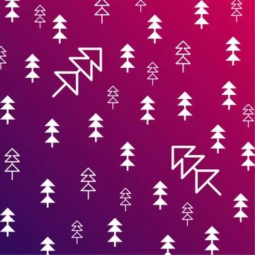 Christmas seamless pattern. new year hand drown firs wrapping paper design Stock Illustration