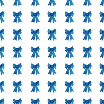 Christmas seamless pattern, pattern collected from blue shiny bows. Stock Photos