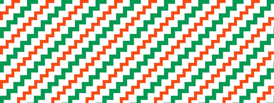 Christmas seamless pattern. Red and green diagonal zigzag stripe background Stock Illustration