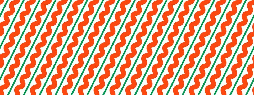 Christmas seamless pattern. Red and green diagonal wave stripe background. Candy Stock Illustration
