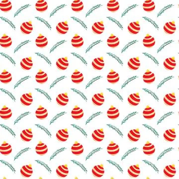 Christmas seamless pattern with red balls Stock Illustration