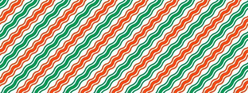 Christmas seamless pattern. Red green white diagonal wave stripe background Stock Illustration