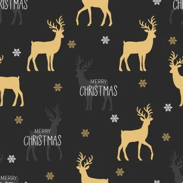 Christmas seamless pattern with reindeer background, Winter pattern with rein 스톡 일러스트