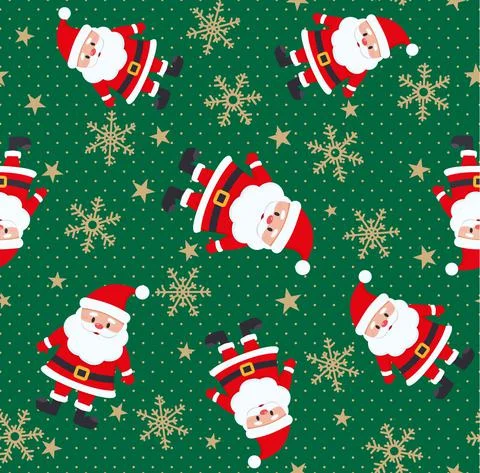 Christmas seamless pattern in santa claus and snowflakes for print and web de Illustrazione stock