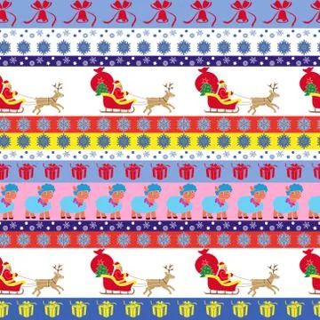 Christmas seamless pattern with santa Stock Illustration