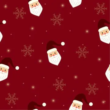 Christmas seamless pattern with santa Stock Illustration