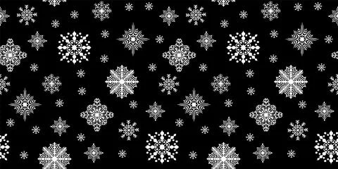 Christmas seamless pattern with scattered snow flakes Stock Illustration