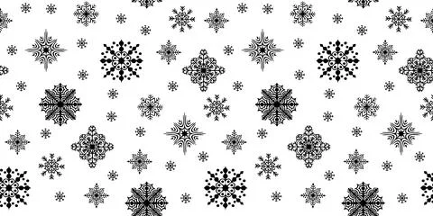 Christmas seamless pattern with scattered snow flakes Stock Illustration