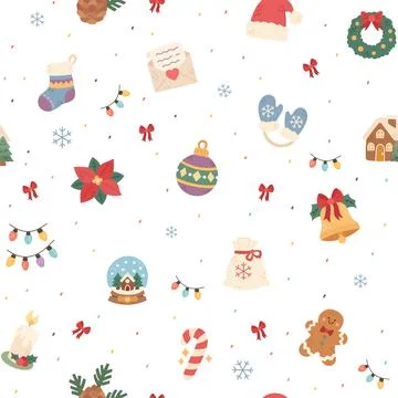 Christmas seamless pattern set Stockillustratie
