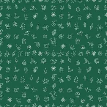 Christmas, seamless pattern, simple pictures Stock Illustration