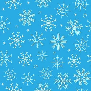 Christmas seamless pattern with simple snowflakes Stockillustratie