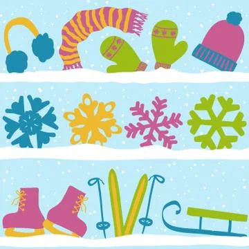 Christmas seamless pattern with snow Stock Illustration