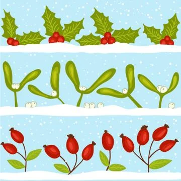 Christmas seamless pattern with snow Stock Illustration