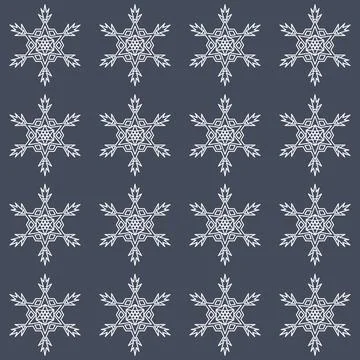 Christmas seamless pattern, snowflake on a dark background 스톡 일러스트