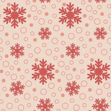 Christmas seamless pattern with snowflake, festive winter art snowflake icicl Stock Illustration