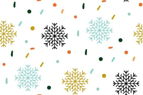 Christmas seamless pattern. Snowflake pattern on white background. Stock-Illustration