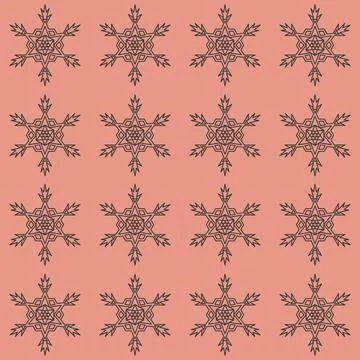 Christmas seamless pattern, snowflake on a pink background. Cute pattern for  Stock Illustration